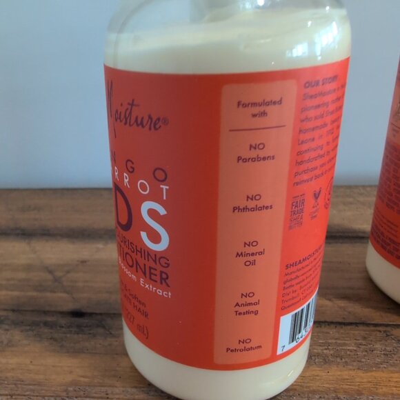 NEW SheaMoisture Kids Mango & Carrot Conditioner 7.7oz Each (2 Pack) Pump Bottle - Picture 4 of 5